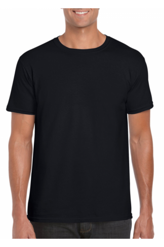 T-Shirt Softstyle Svart 100%bom, 153 g/m²