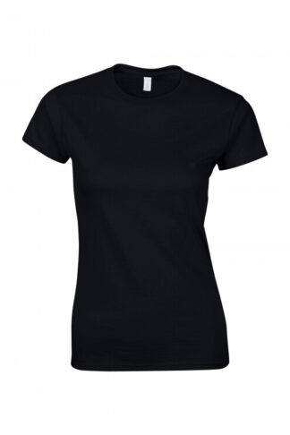 Dam T-Shirt Softstyle Svart 100%bom, 153 g/m²